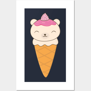 Polar Ice Cream Bear T-Shirt Posters and Art